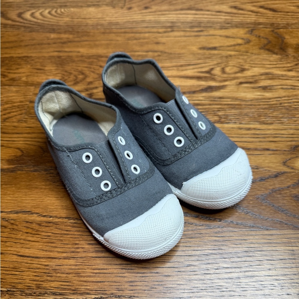 Namoo Cap Toe Gray Canvas Eco-Friendly Handmade Kids Shoes Made in Spain Size 10